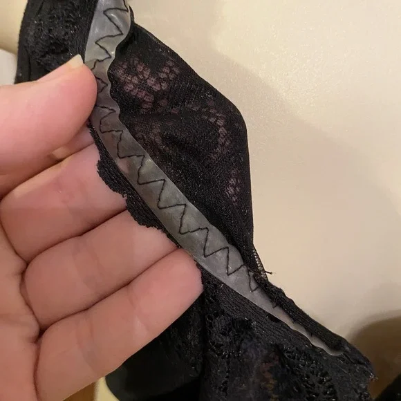 Glamorise RN 15564 BlackWonder Wire Lace Cup Underwired T Shirt Bra Size 36F EUC - Picture 5 of 15